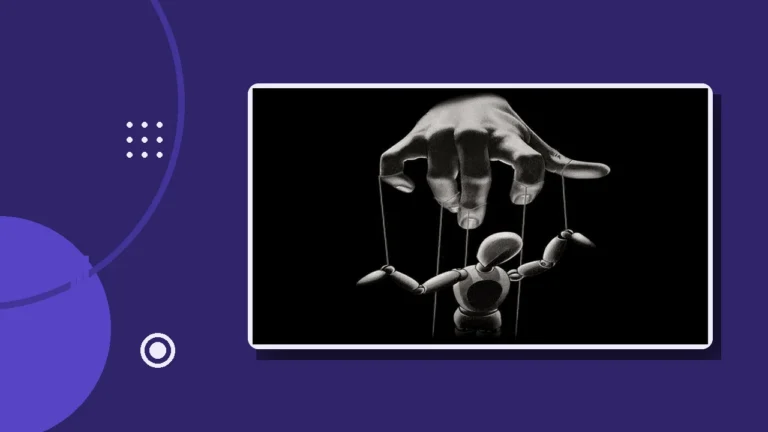A hand working a marionette on strings, illustrating the manipulation tactics of toxic personalities.