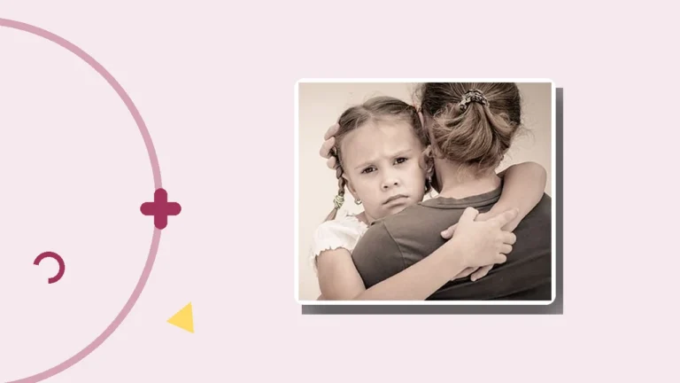 A worried child clinging to a parent, illustrating a child's confusion when a narcissistic parent disappears from their life.